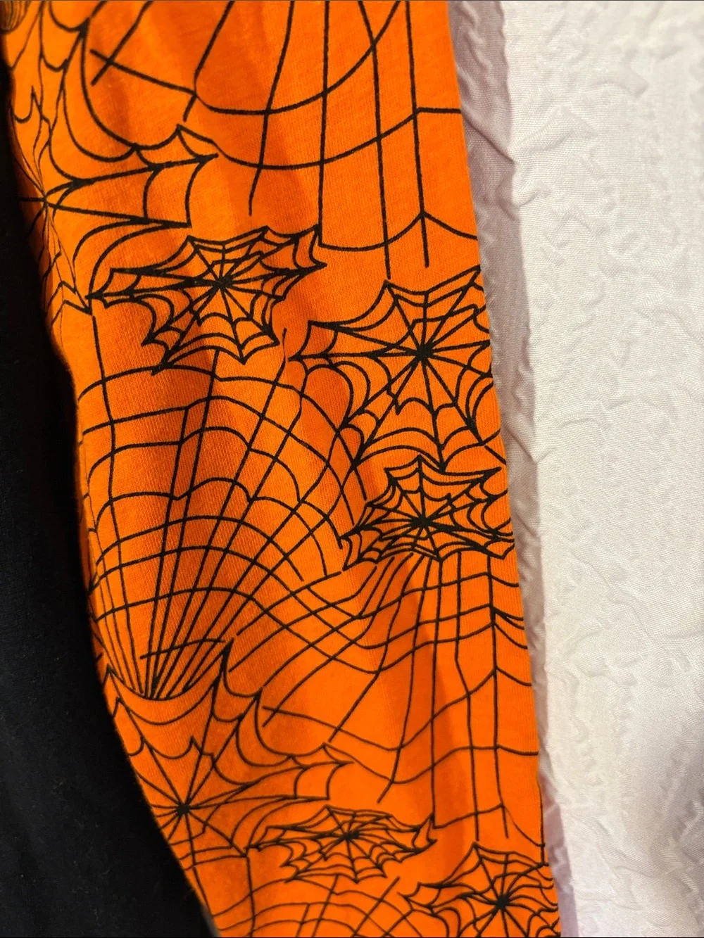 Vintage Hello Kitty Black Top with Orange Spiderweb Sleeves Yellow Moon Graphic